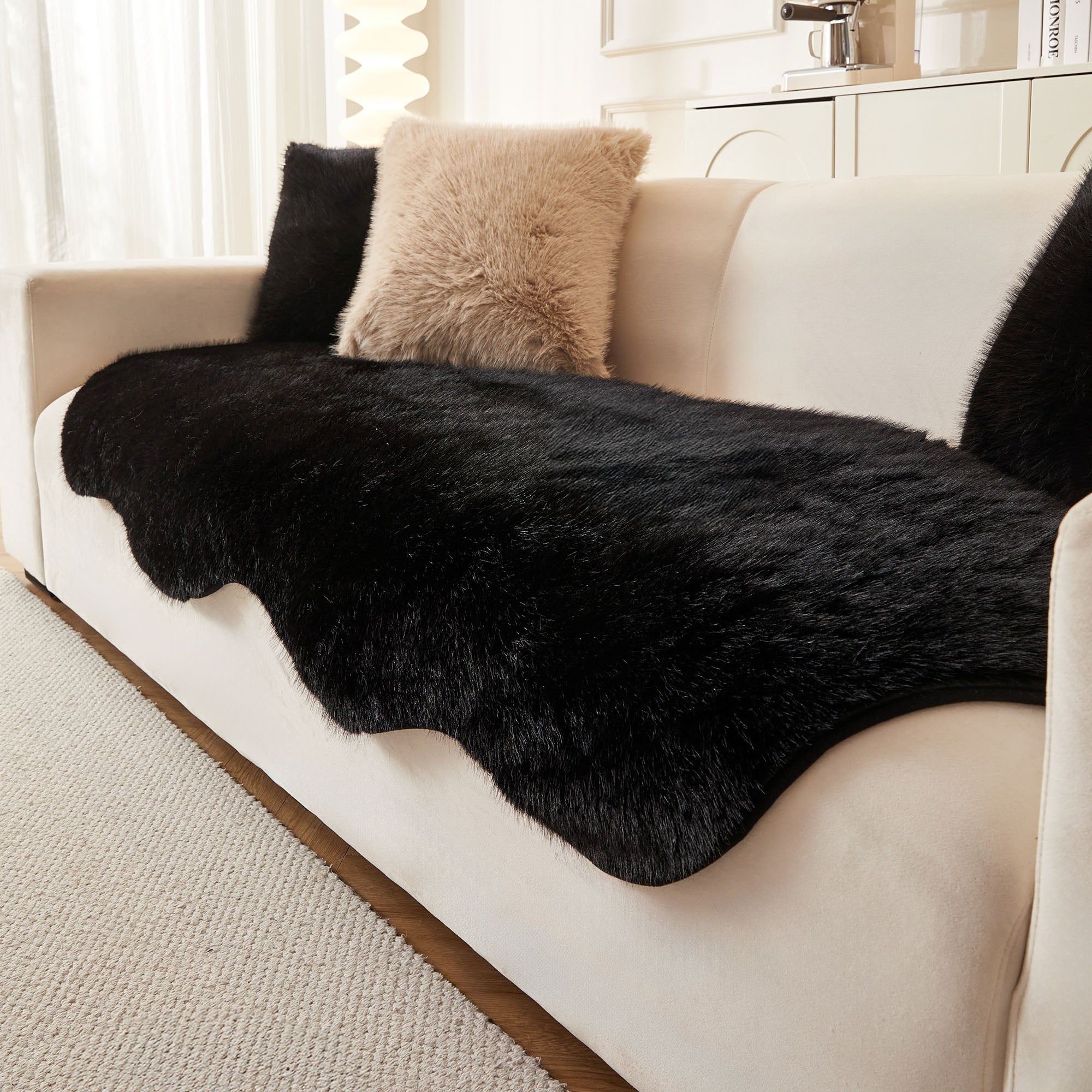 Ultra Soft Scandinavian Fluffy Sofa Cover for Cozy Modern Living
