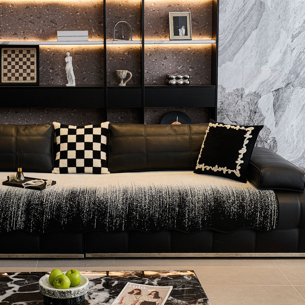 Ombre Chenille Non Slip Couch Cover for Modern Living Rooms