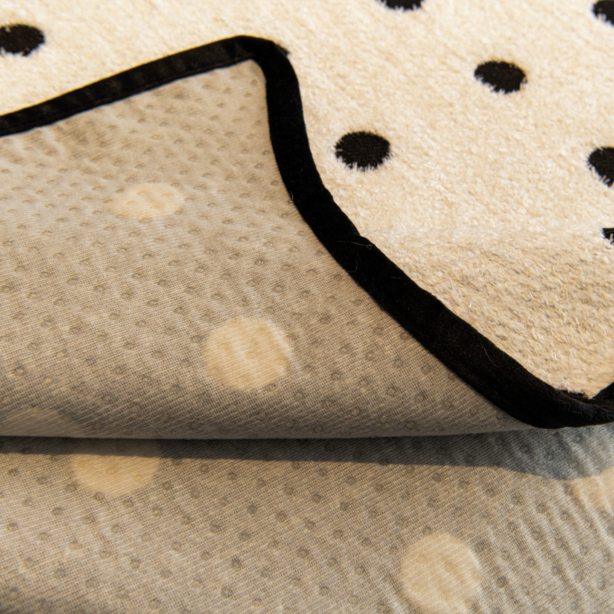 Plush Cream Polka Dot Non Slip Couch Cover for Daily Living