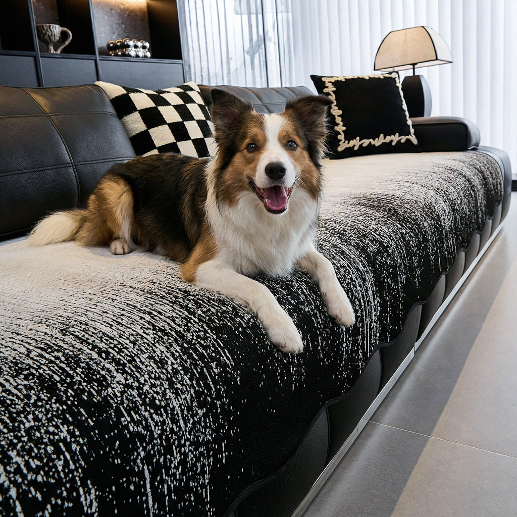 Ombre Chenille Non Slip Couch Cover for Modern Living Rooms