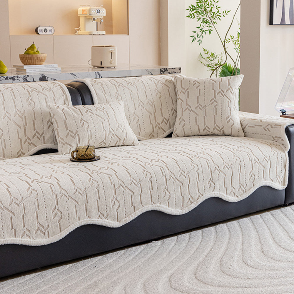 Nordic Arrow Chenille Non Slip Couch Cover for Modern Homes