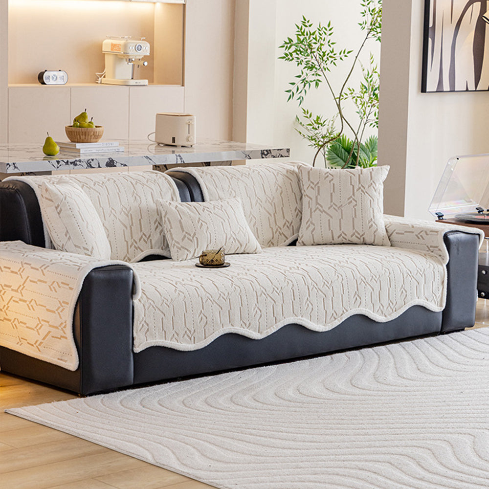 Nordic Arrow Chenille Non Slip Couch Cover for Modern Homes