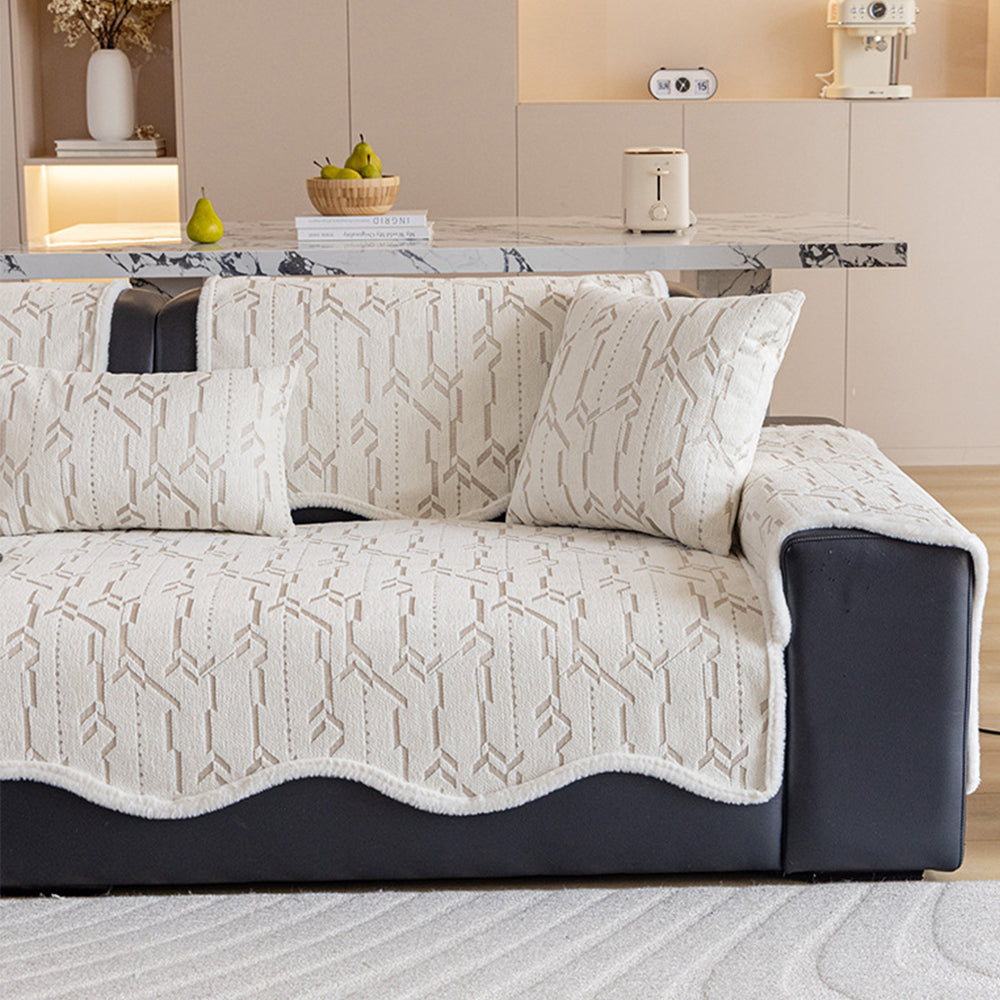 Nordic Arrow Chenille Non Slip Couch Cover for Modern Homes