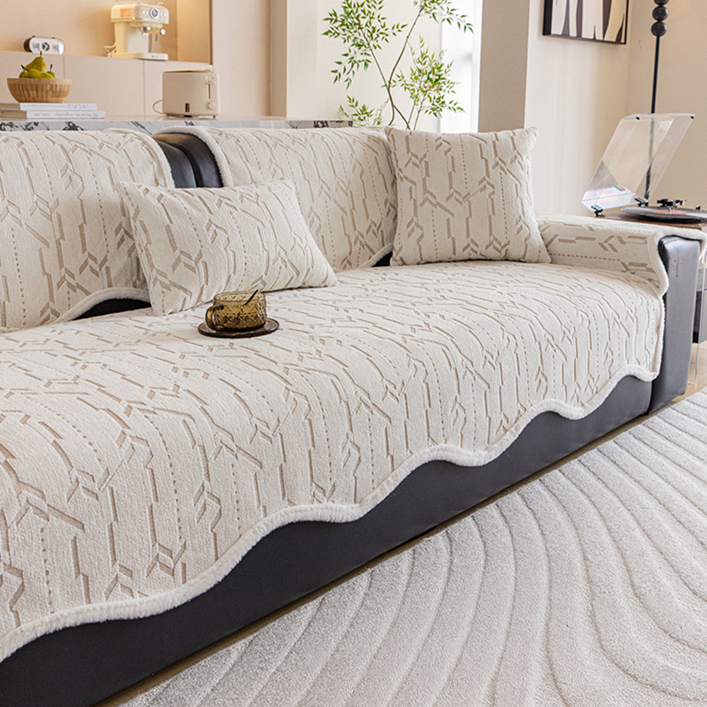 Nordic Arrow Chenille Non Slip Couch Cover for Modern Homes