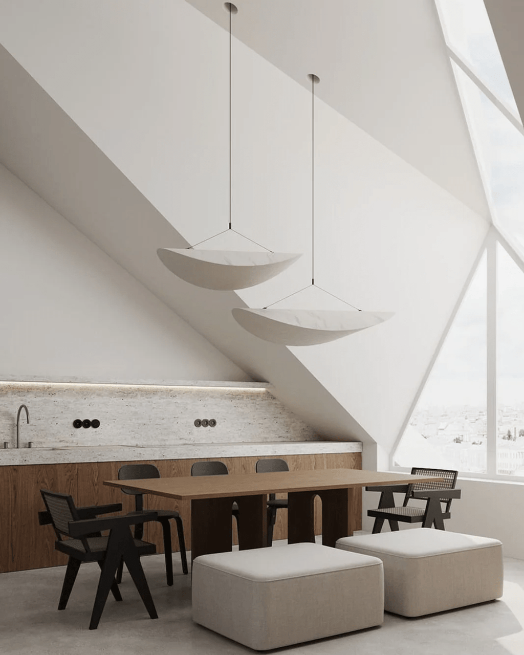 Japandi Pendant Light Modern Silk Ceiling Lamp