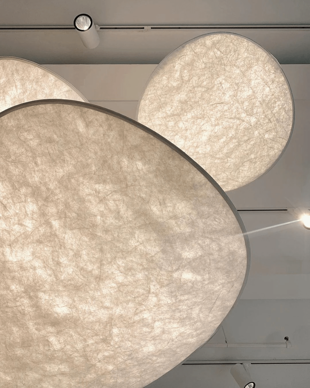Japandi Silk Pendant Light, Modern Drum Ceiling Lamp, Warm LED, Living Room