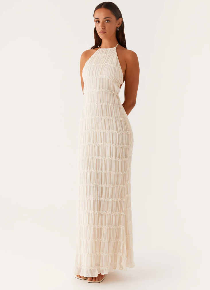 Jolene | Elegant Maxi Dress for Women with Adjustable Halter Neckline | Flattering Drape Perfect for Summer Events
