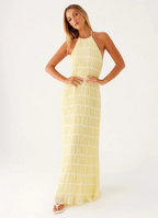 Jolene | Elegant Maxi Dress for Women with Adjustable Halter Neckline | Flattering Drape Perfect for Summer Events