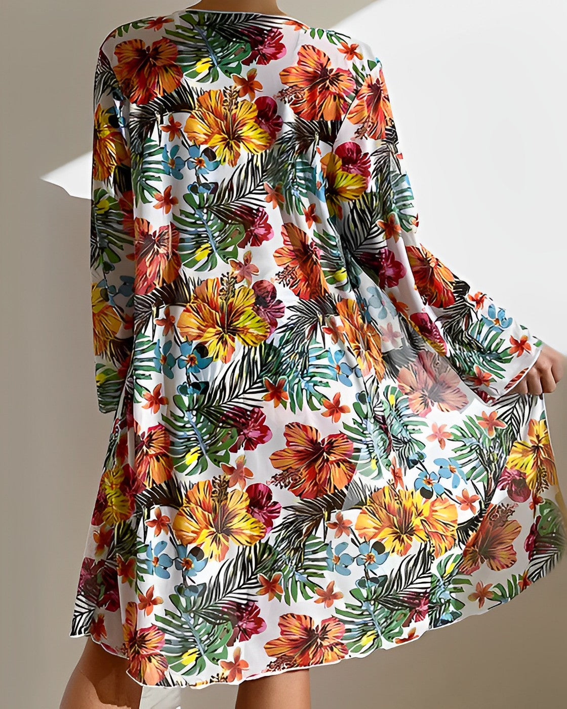 Juanita Collection | High Waisted Bikini Set with Tropical Print & Matching Cover-Up for Effortless Summer Style