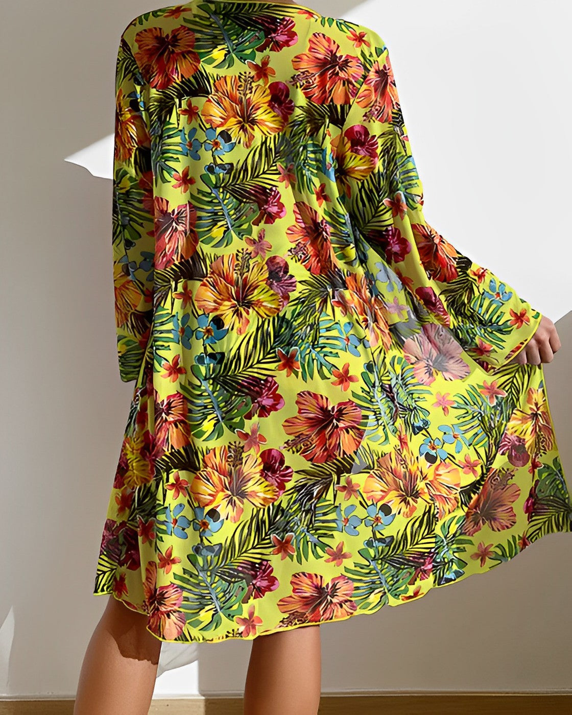 Juanita Collection | High Waisted Bikini Set with Tropical Print & Matching Cover-Up for Effortless Summer Style