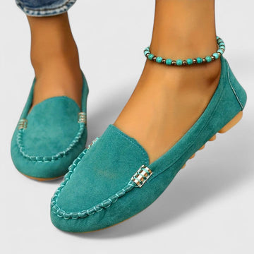 Karlene Collection | Black Loafers for Women with Stylish Metal Accents | Comfortable Slip-Ons for Everyday Elegance