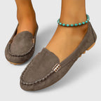 Karlene Collection | Black Loafers for Women with Stylish Metal Accents | Comfortable Slip-Ons for Everyday Elegance