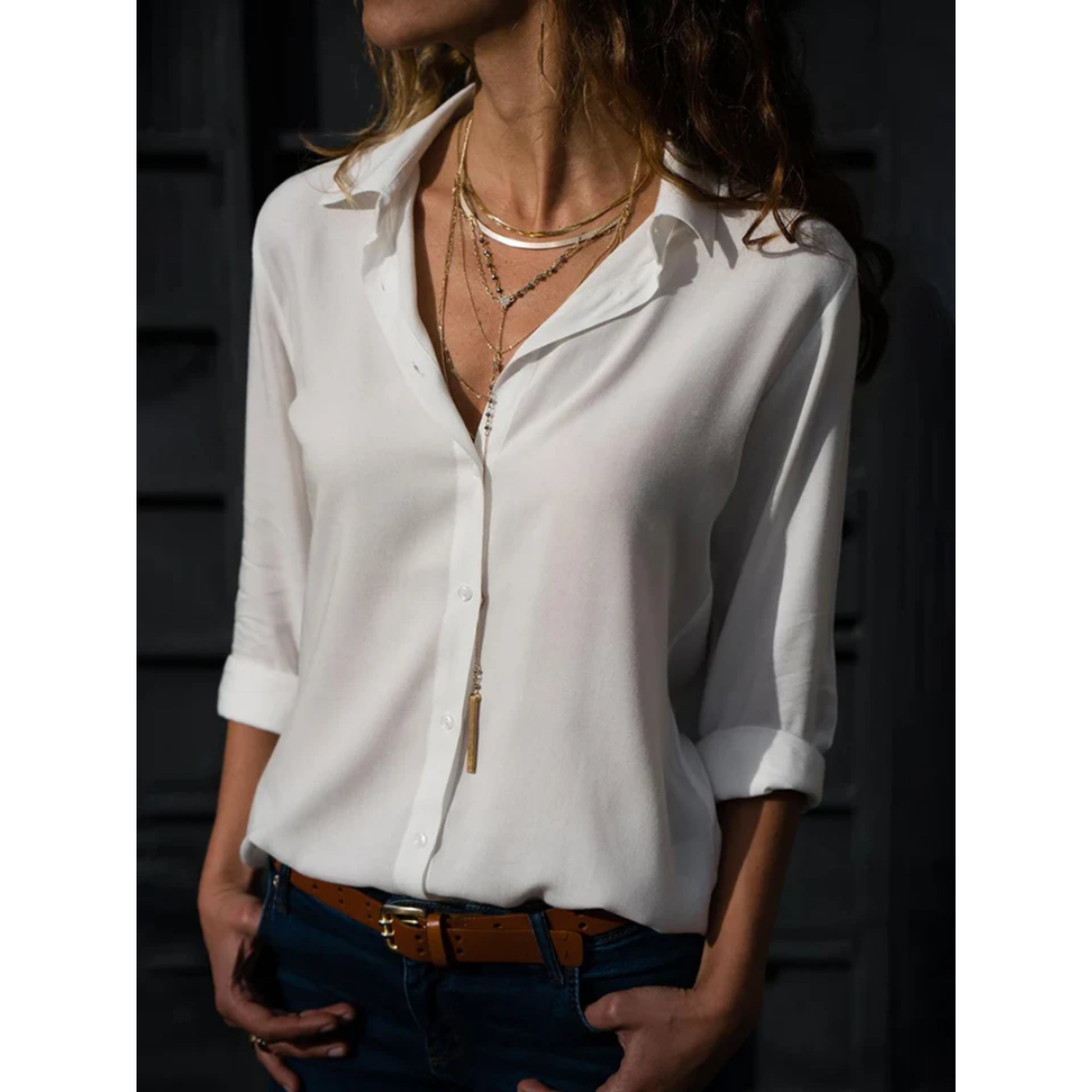 Kayleigh | Women's Blouse with Long Sleeves & Button Closure | Elegant Versatile Top for All Occasions