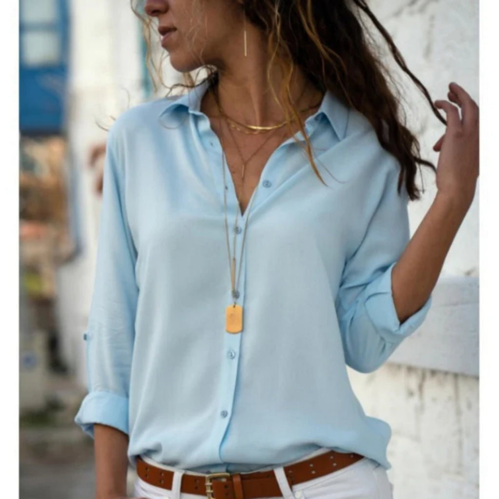 Kayleigh | Women's Blouse with Long Sleeves & Button Closure | Elegant Versatile Top for All Occasions
