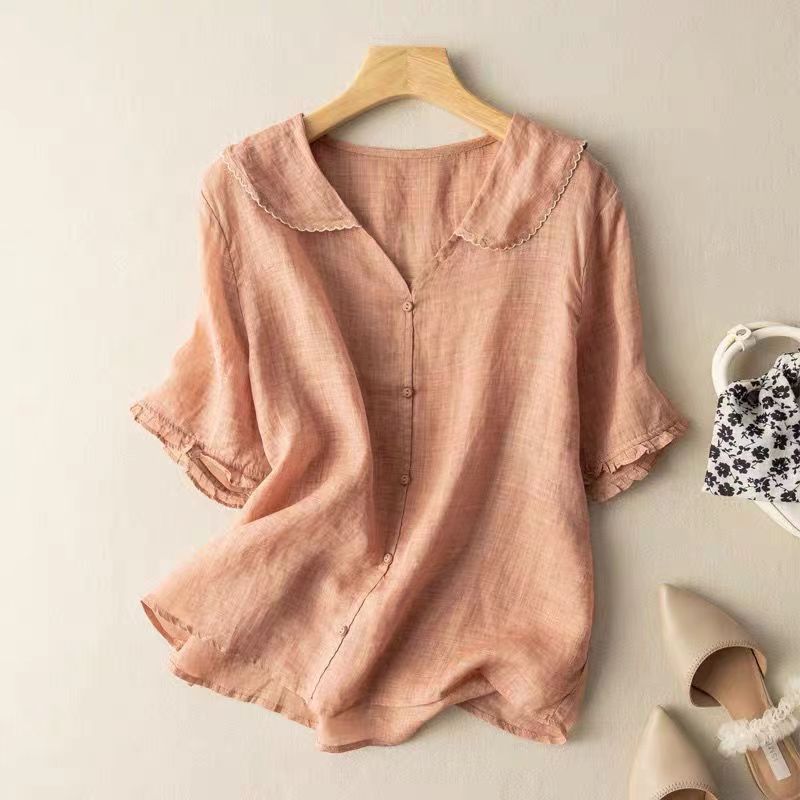 Kristi™ | Women's Blouse with Scalloped Collar & Relaxed Fit | Vintage Elegance for Effortless Style