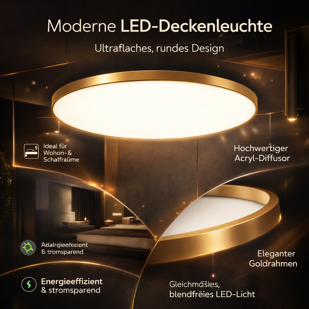 Round LED Ceiling Light Modern Flush Mount Lamp