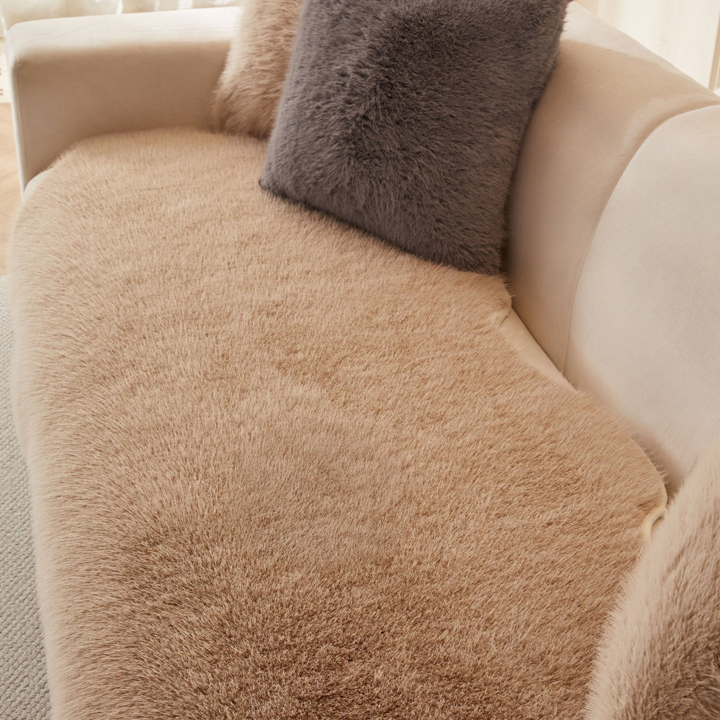 Ultra Soft Scandinavian Fluffy Sofa Cover for Cozy Modern Living