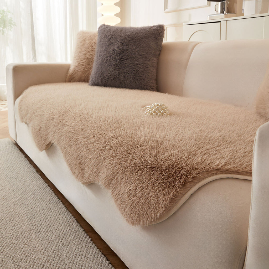 Ultra Soft Scandinavian Fluffy Sofa Cover for Cozy Modern Living