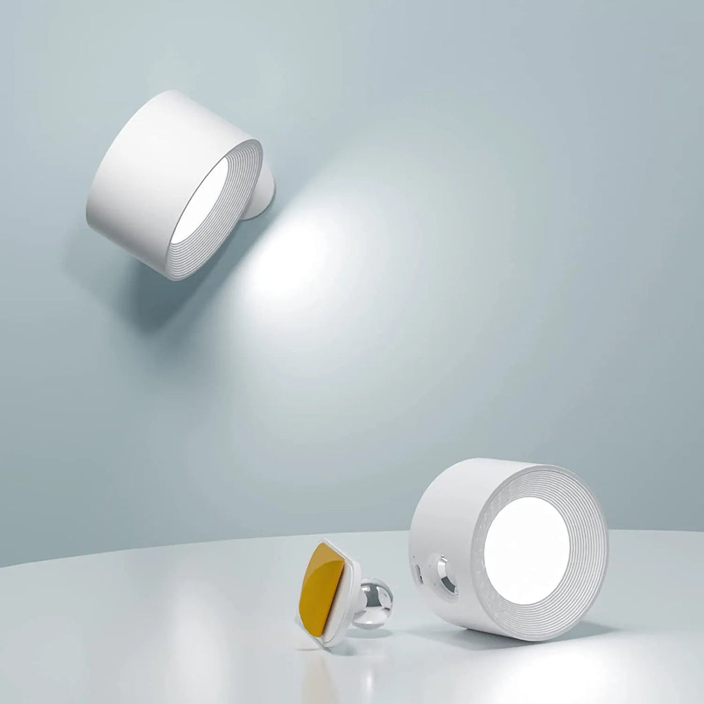 Lumora | Cordless Wall Lamp with 360° Rotation & Dimmable LED Light | Rechargeable Design for Versatile Home Lighting