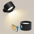 Lumora | Cordless Wall Lamp with 360° Rotation & Dimmable LED Light | Rechargeable Design for Versatile Home Lighting