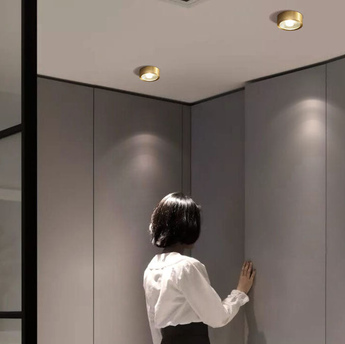 Lumora | Flush Mount Ceiling Light with Adjustable Brightness | Elegant Copper Fixture for Hallways and Living Rooms