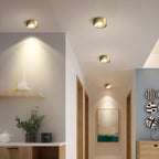 Lumora | Flush Mount Ceiling Light with Adjustable Brightness | Elegant Copper Fixture for Hallways and Living Rooms