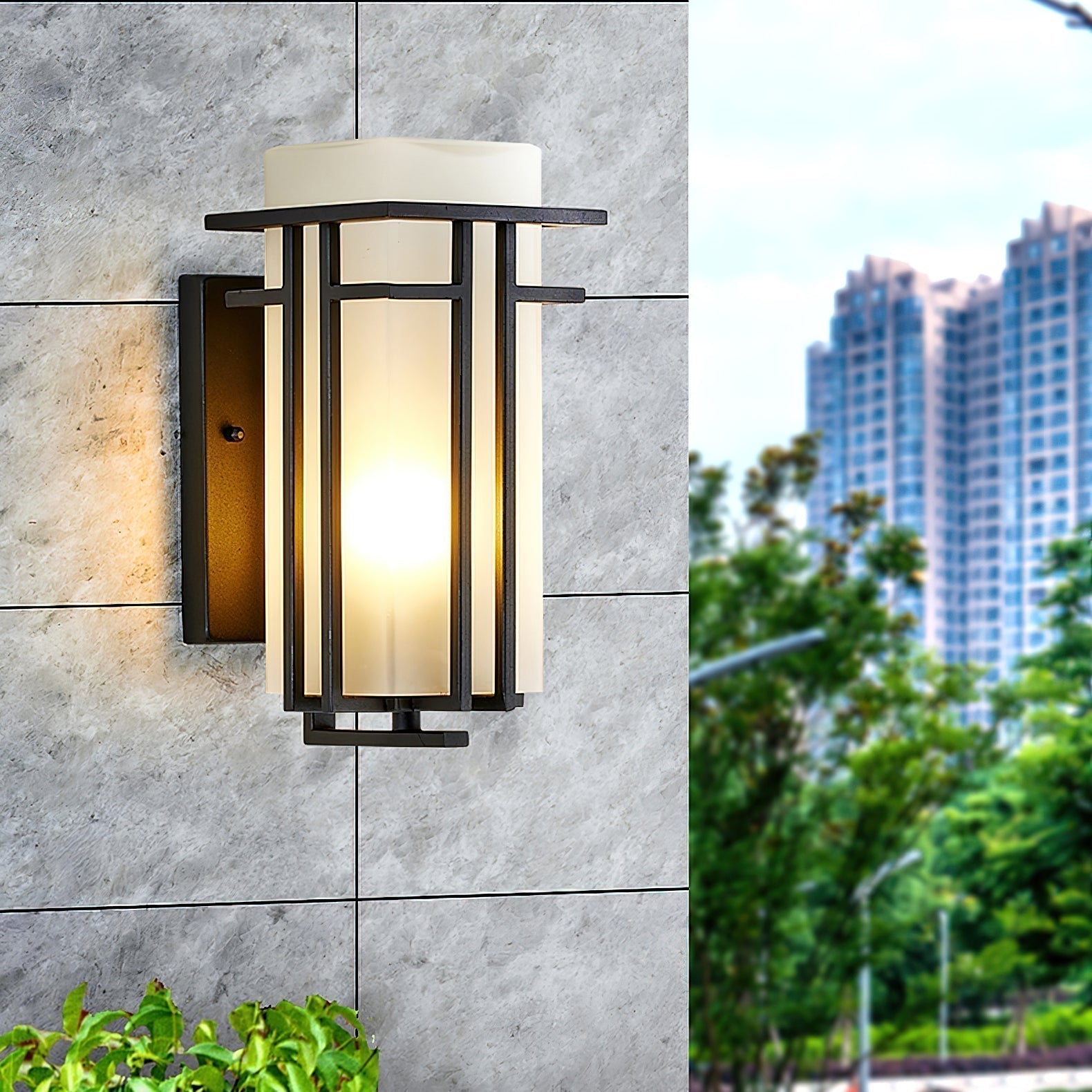 Industrial Iron Outdoor Wall Light, IP65 Waterproof, Edison Bulb, Black, Porch