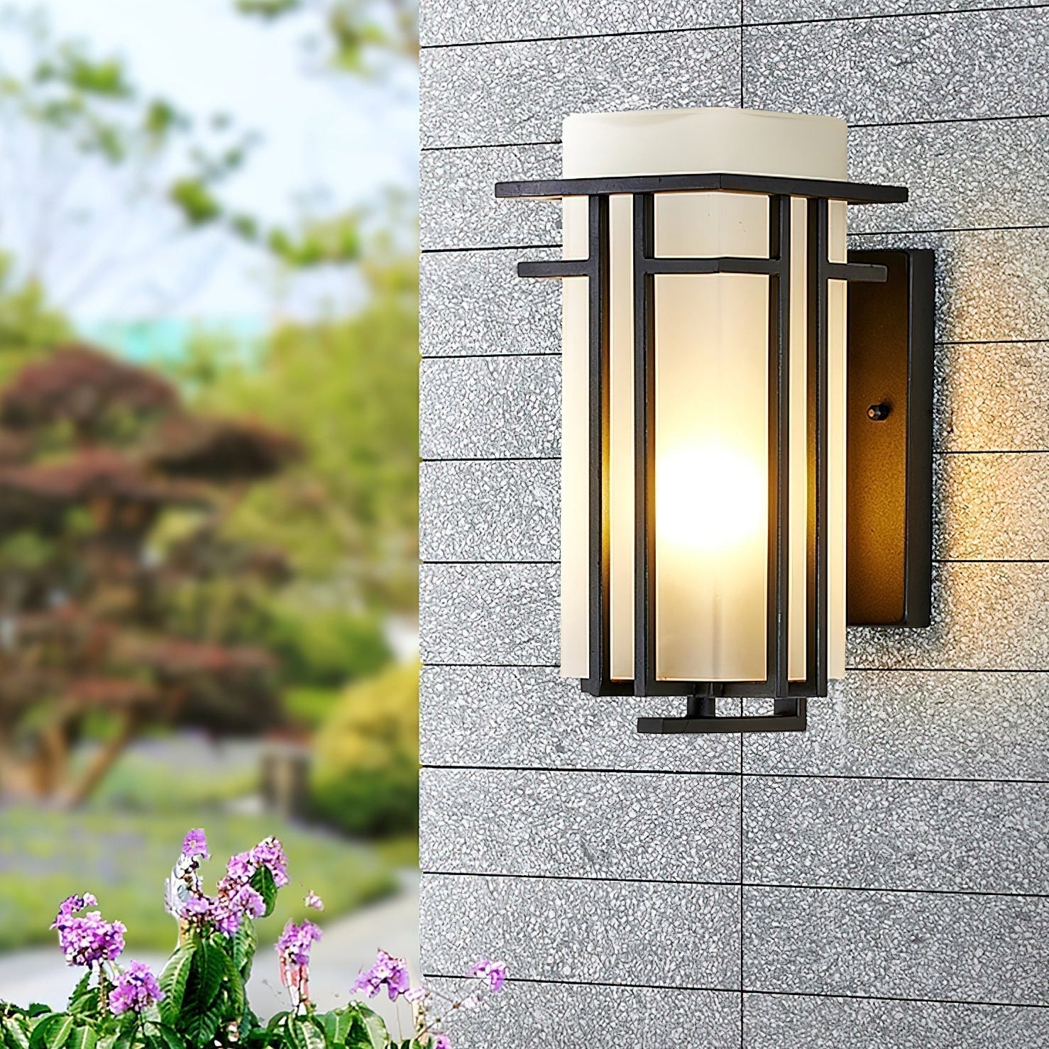 Industrial Iron Outdoor Wall Light, IP65 Waterproof, Edison Bulb, Black, Porch