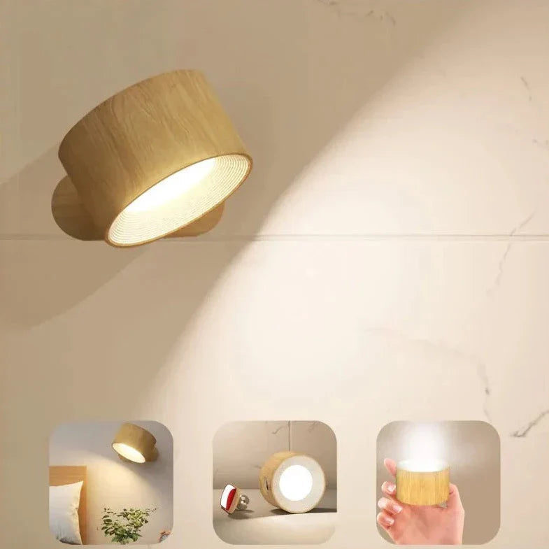 Lumora | Wall Sconce Lighting with 360° Rotation & Dimmable LED | Cordless Design for Versatile Ambiance