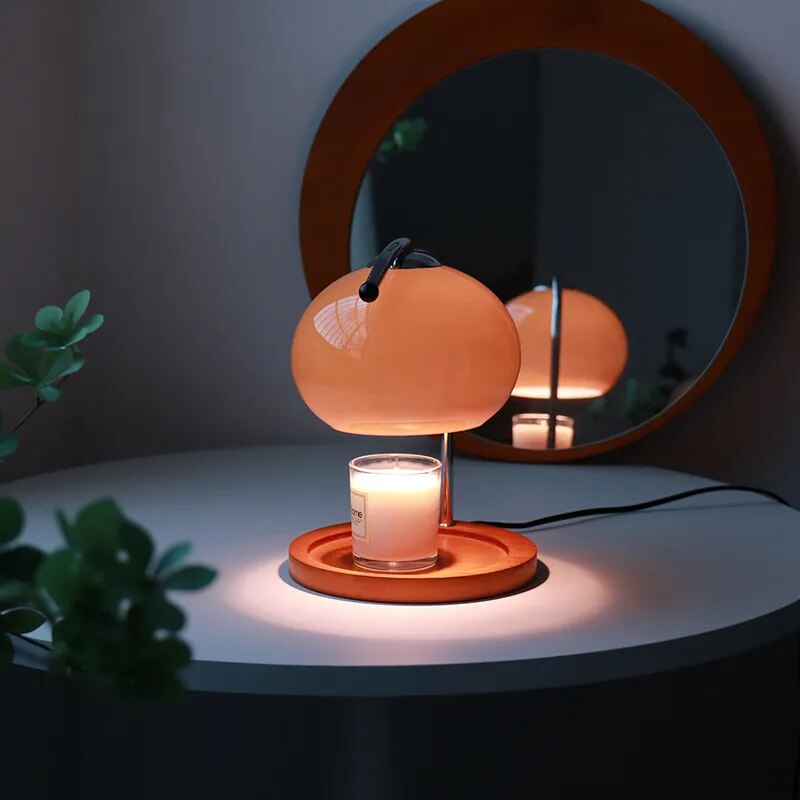 Lunaris | Elegant Dimmable Glass Candle Warmer Lamp for Cozy Ambiance