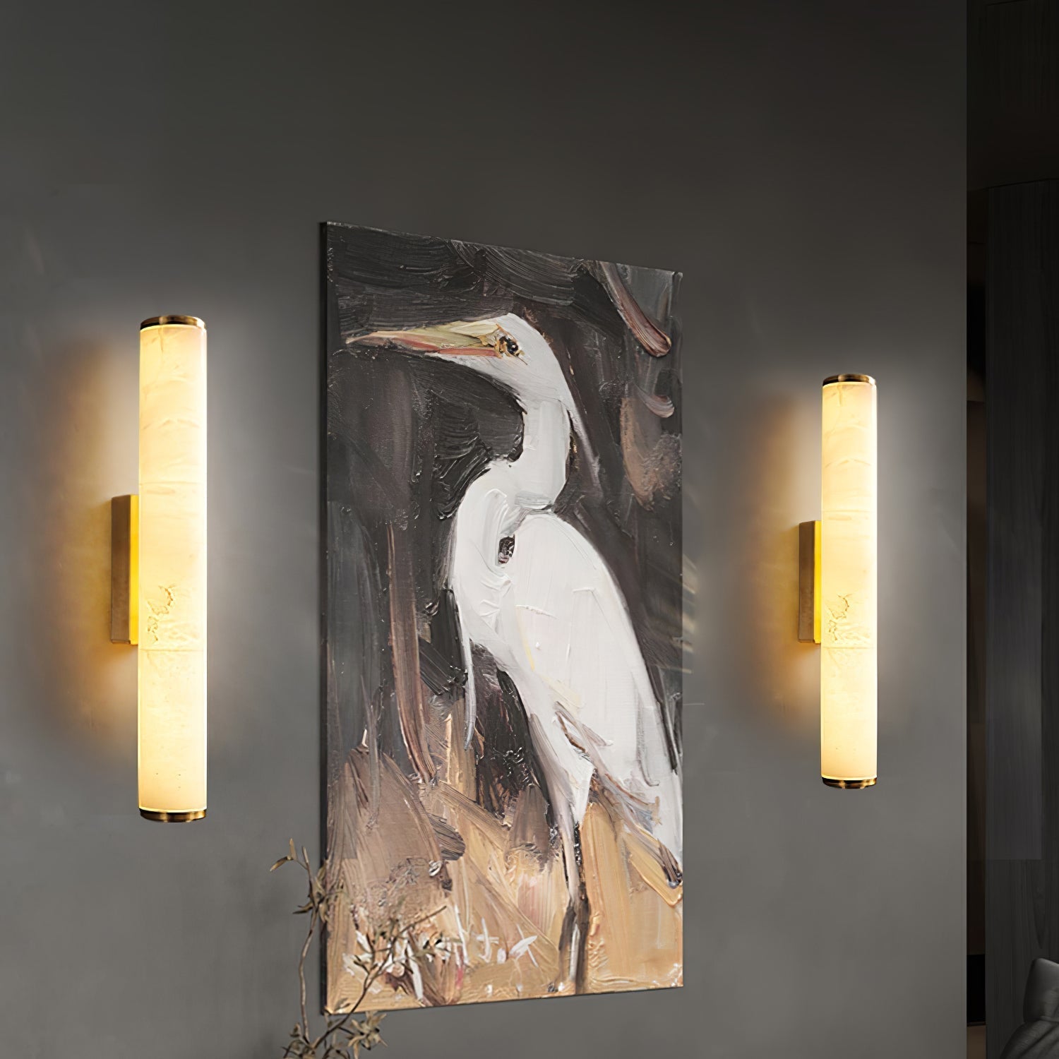 LuxRoyale | Modern Wall Sconce Lighting with Spanish Marble & Copper Accents | Elegant Wall Lights for Cozy Ambiance