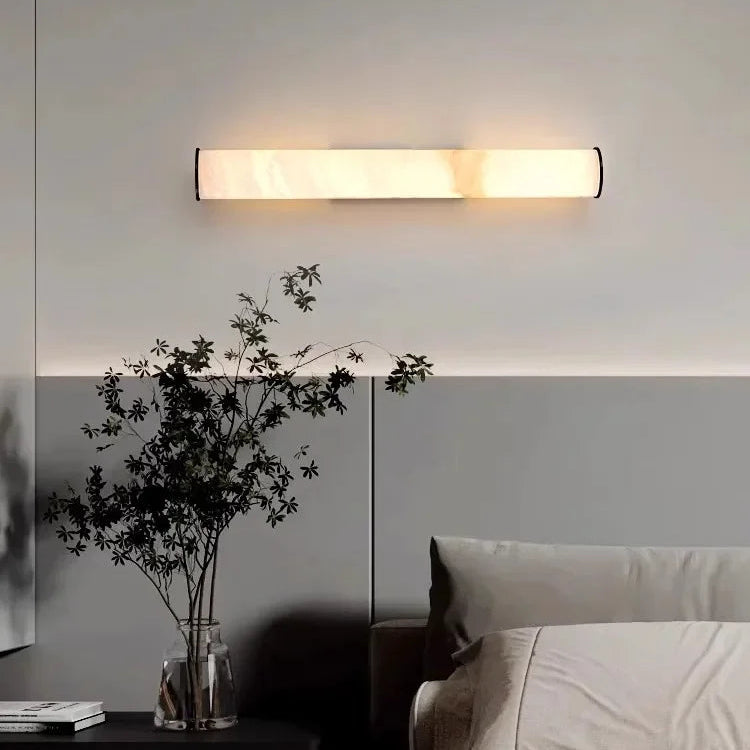 LuxRoyale | Wall Sconce Light with Spanish Marble & Copper Accents | Elegant Wall Lamp for Cozy Ambiance
