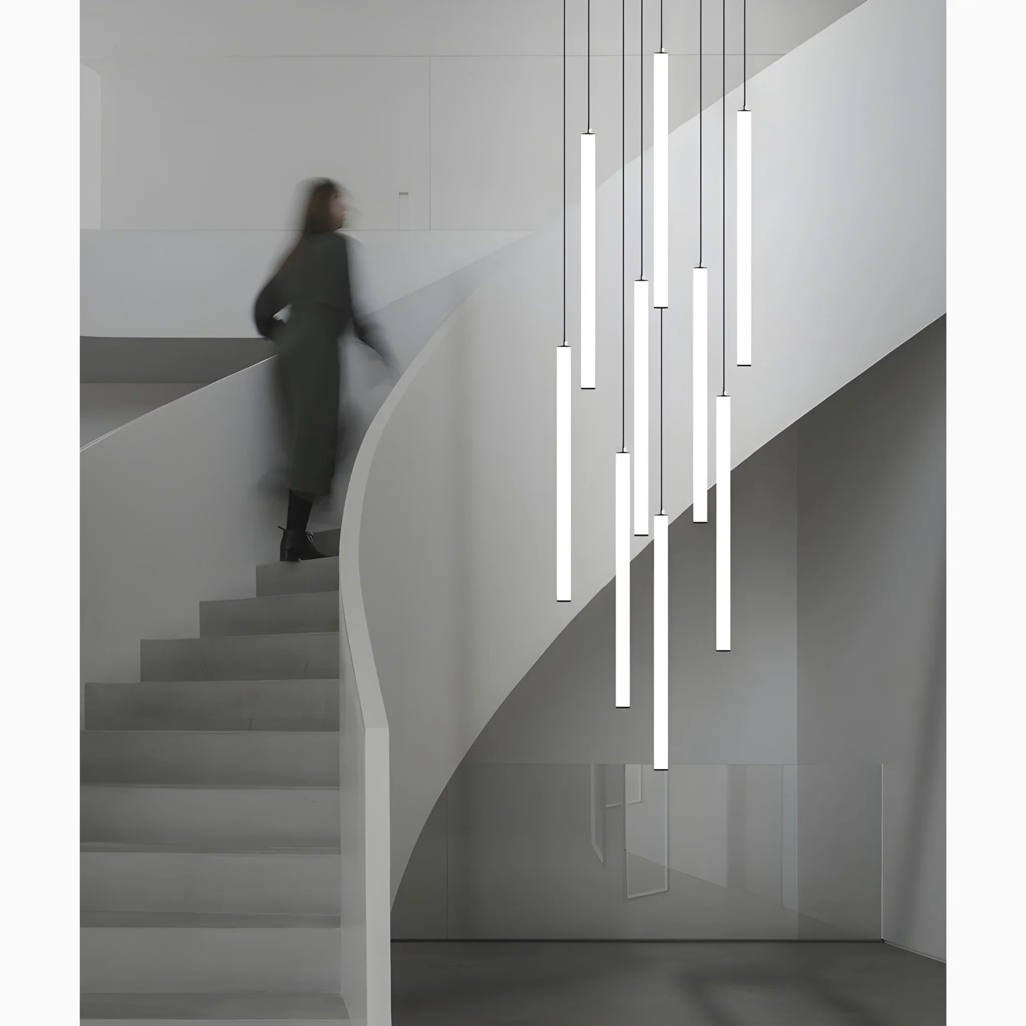 Spiral Pendant Light Modern Staircase LED Chandelier
