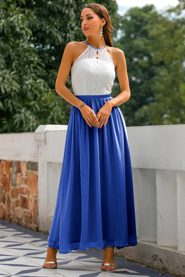Madison Collection | Women's Maxi Dress with Elegant Halter Neckline | Flowing Silhouette for Special Occasions