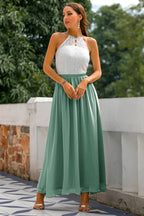 Madison Collection | Women's Maxi Dress with Elegant Halter Neckline | Flowing Silhouette for Special Occasions