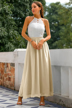 Madison Collection | Women's Maxi Dress with Elegant Halter Neckline | Flowing Silhouette for Special Occasions