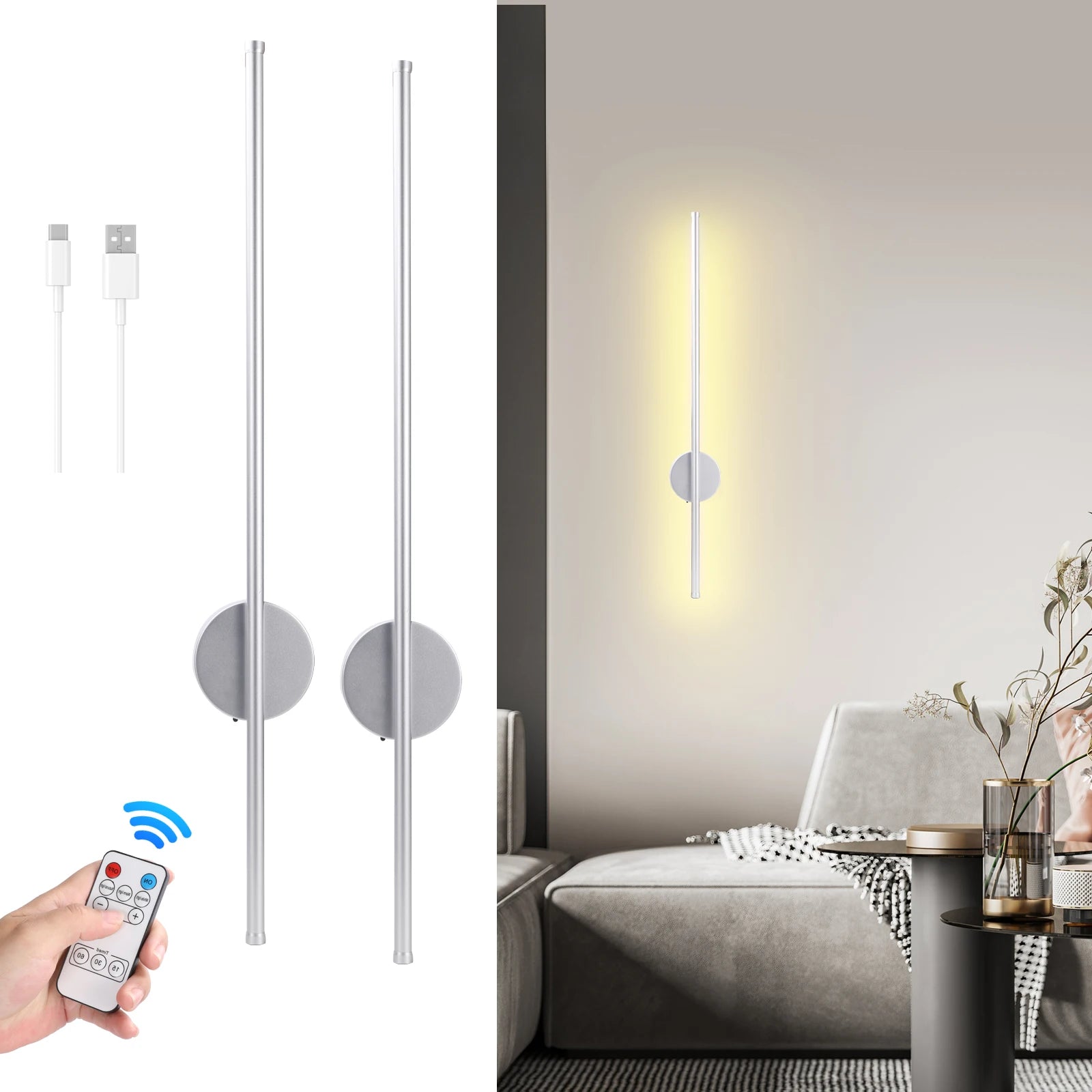 Magnetic LED Wall Lamp | Adjustable Color Temperature Sconce Light | Versatile Lighting Solution for Any Space