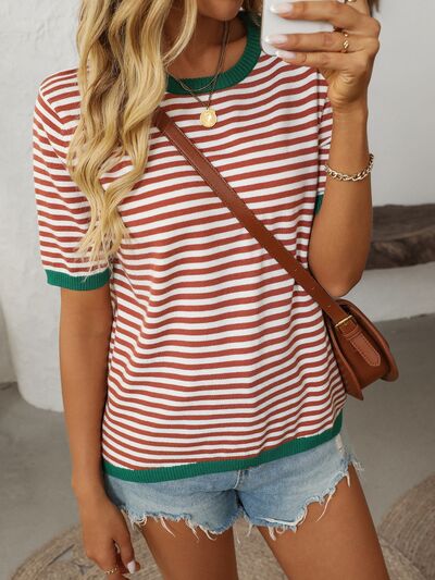 Mandy Collection | Women's Top with Moderate Stretch & Half Sleeve | Comfortable Knit Design for Everyday Wear