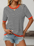 Mandy Collection | Women's Top with Moderate Stretch & Half Sleeve | Comfortable Knit Design for Everyday Wear
