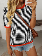 Mandy Collection | Women's Top with Moderate Stretch & Half Sleeve | Comfortable Knit Design for Everyday Wear