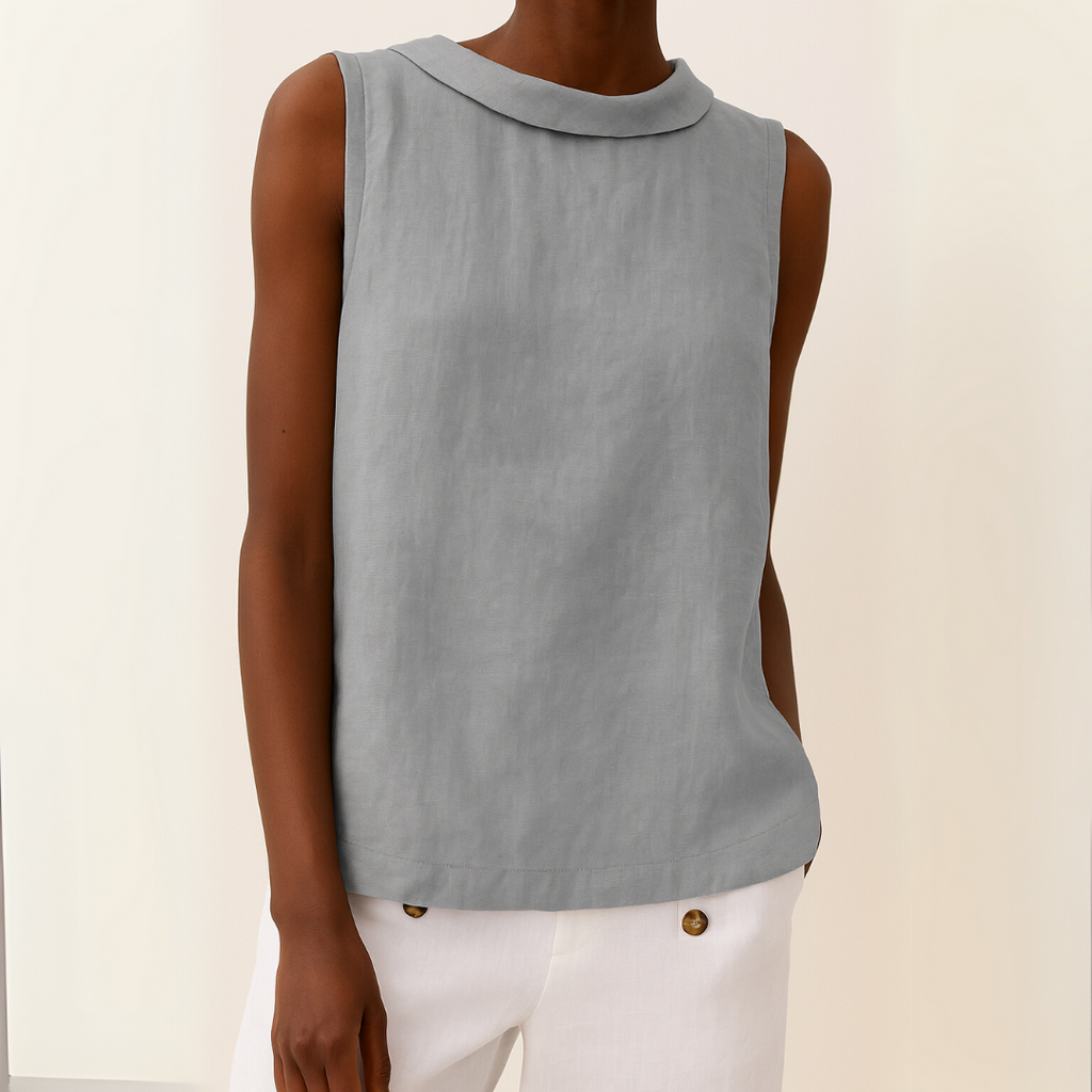 Maria Collection | Women's Tank Top with Flattering Roll Collar | Effortless Elegance for Summer Style