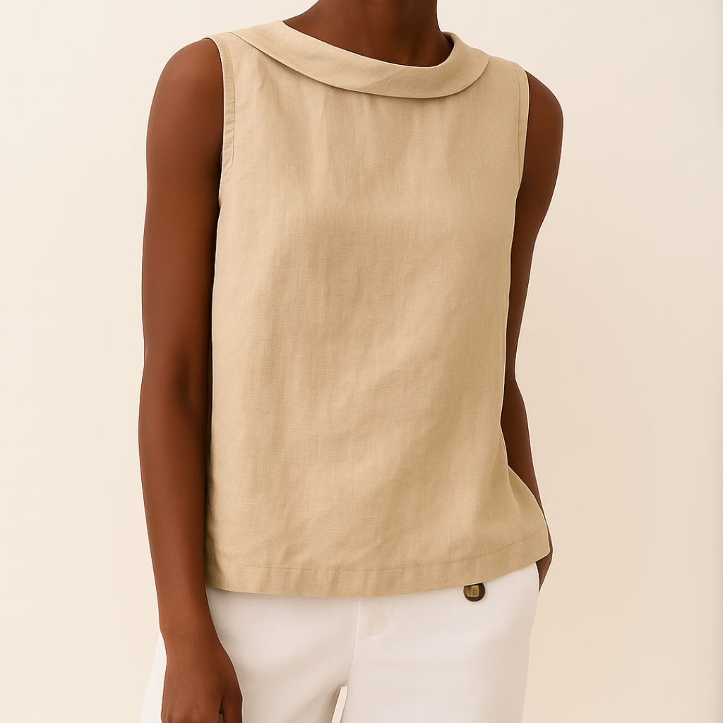Maria Collection | Women's Tank Top with Flattering Roll Collar | Effortless Elegance for Summer Style
