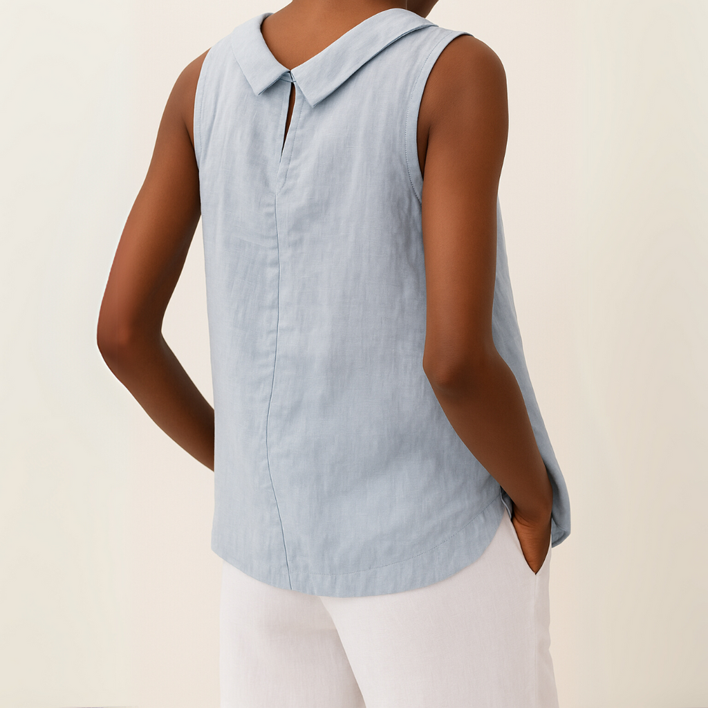 Maria Collection | Women's Tank Top with Flattering Roll Collar | Effortless Elegance for Summer Style
