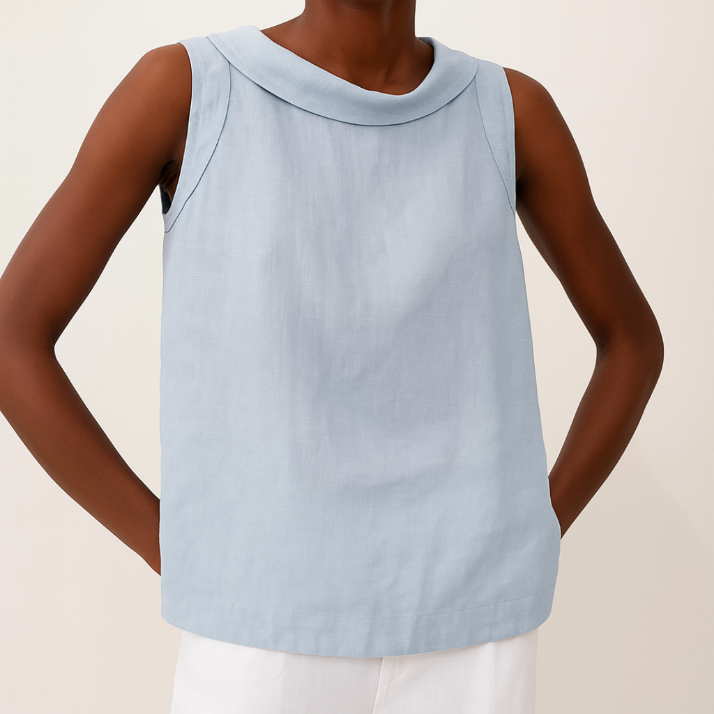 Maria Collection | Women's Tank Top with Flattering Roll Collar | Effortless Elegance for Summer Style