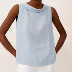 Maria Collection | Women's Tank Top with Flattering Roll Collar | Effortless Elegance for Summer Style