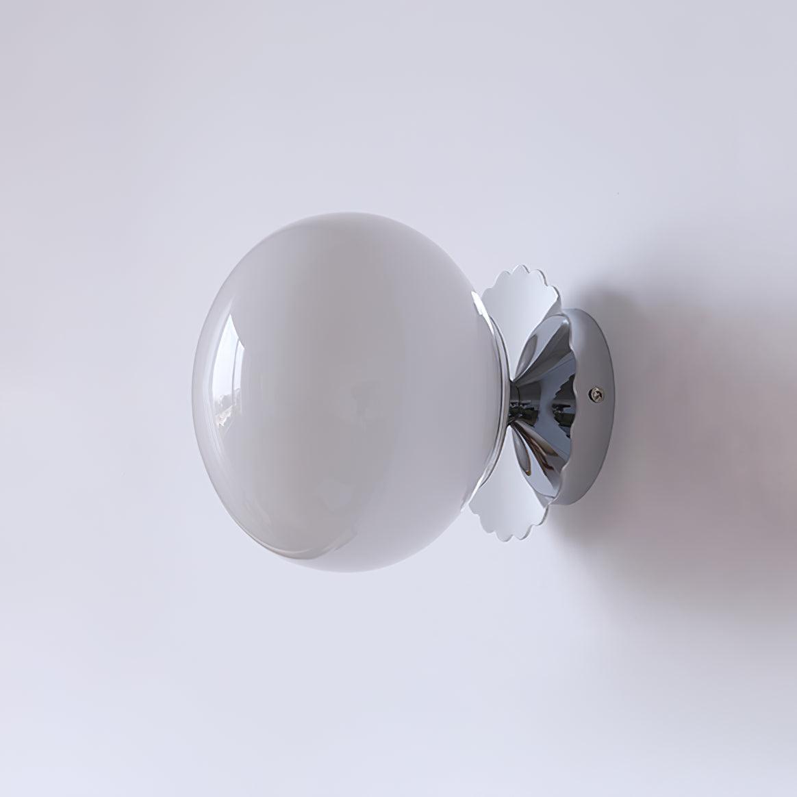 Marshmallow Glass Ball Wall Sconce Lighting with Brass Backplate | Elegant Ambient Wall Lights for Cozy Spaces