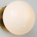 Marshmallow Glass Ball Wall Sconce Lighting with Brass Backplate | Elegant Ambient Wall Lights for Cozy Spaces