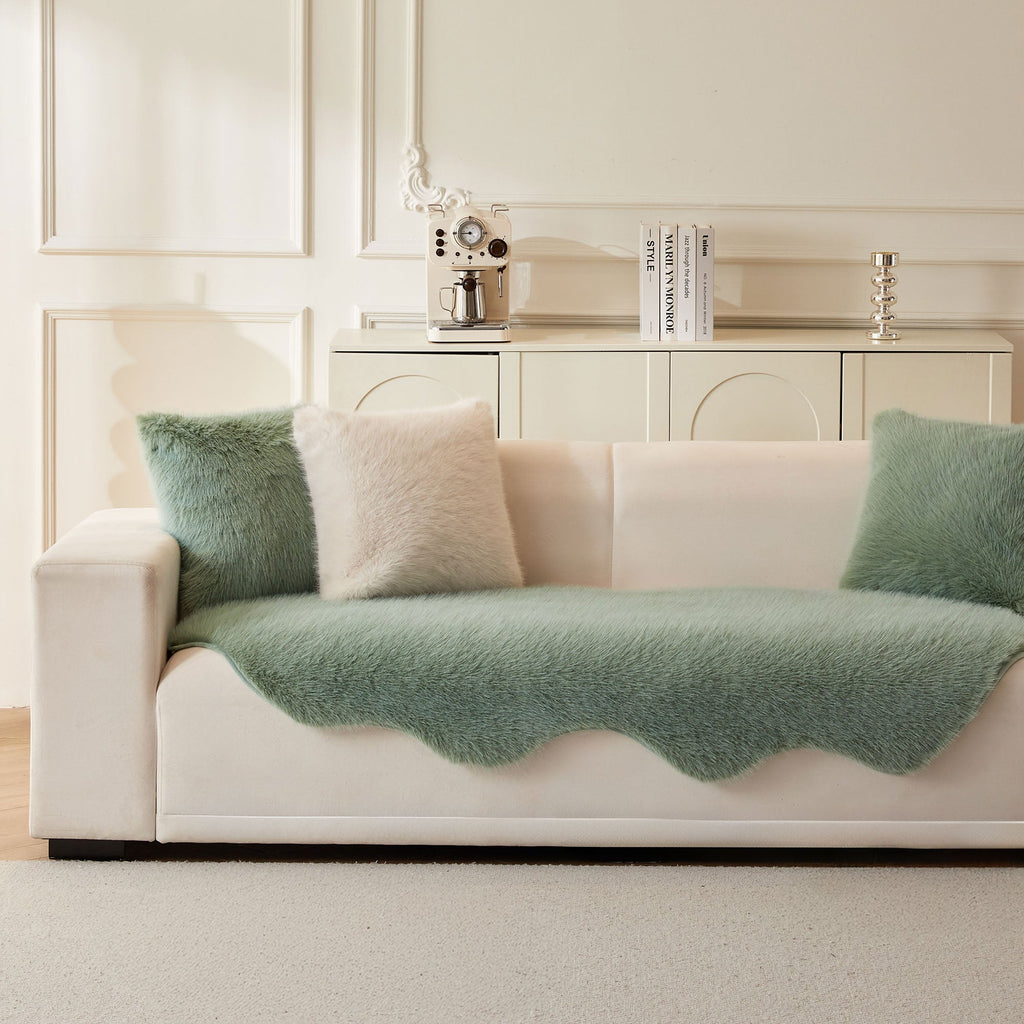 Ultra Soft Scandinavian Fluffy Sofa Cover for Cozy Modern Living