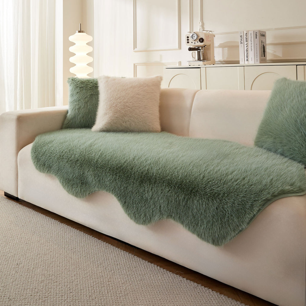 Ultra Soft Scandinavian Fluffy Sofa Cover for Cozy Modern Living