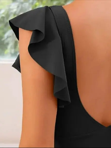 Maxine Collection | Black One Piece Swimsuit with Criss-Cross Design | Flattering Style for Confidence